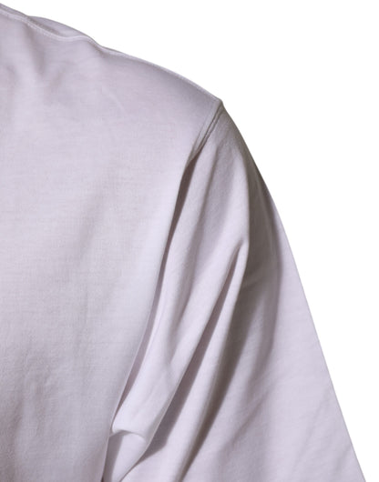 Dolce &amp; Gabbana Wit Engelenprint Katoenen Heren T-shirt met Ronde Hals