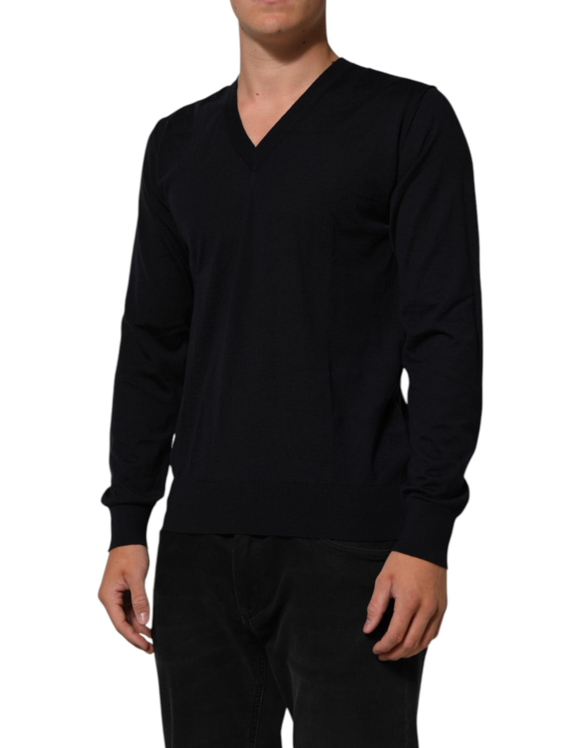 Pull Dolce &amp; Gabbana en cachemire noir à col en V