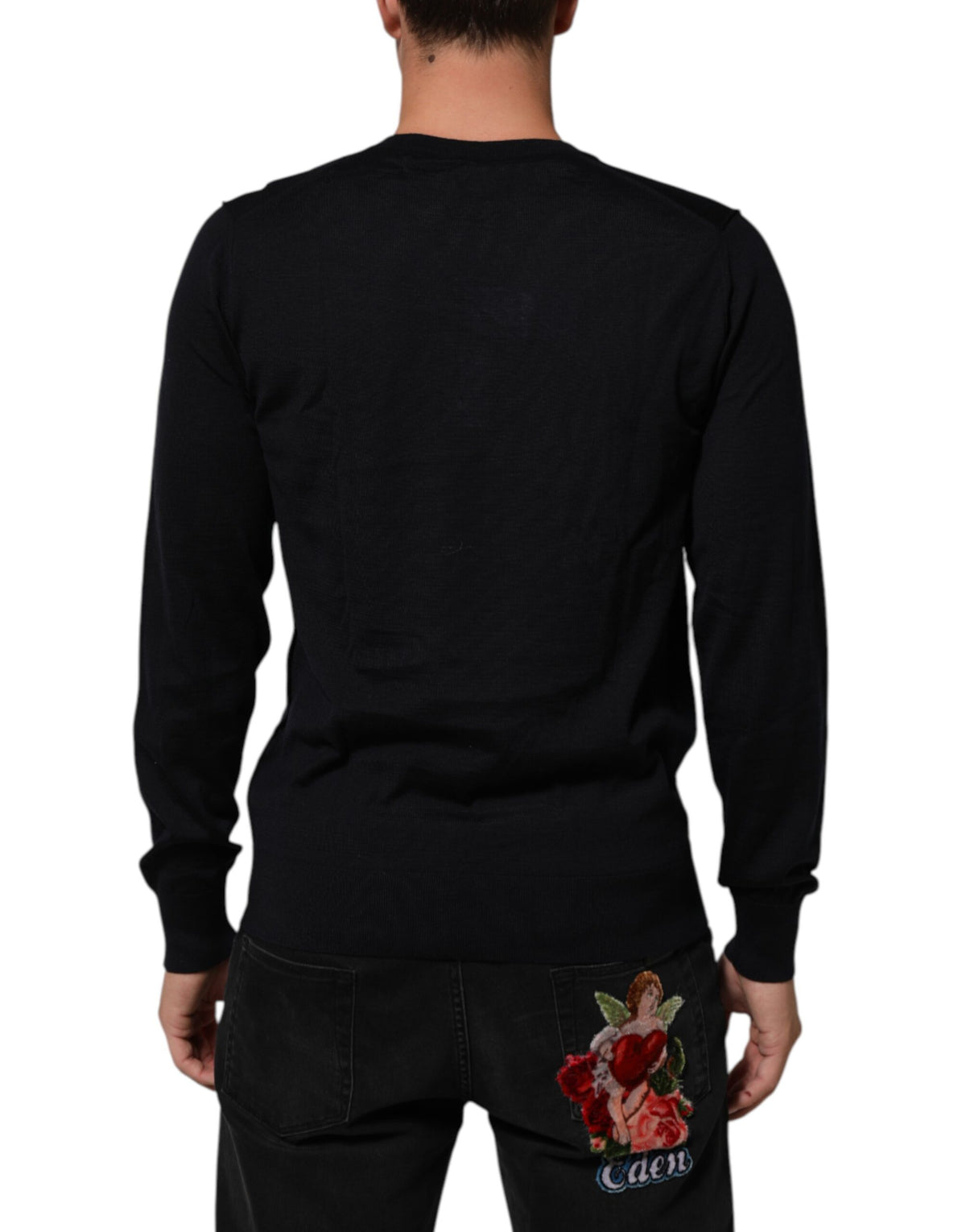 Pull Dolce &amp; Gabbana en cachemire noir à col en V