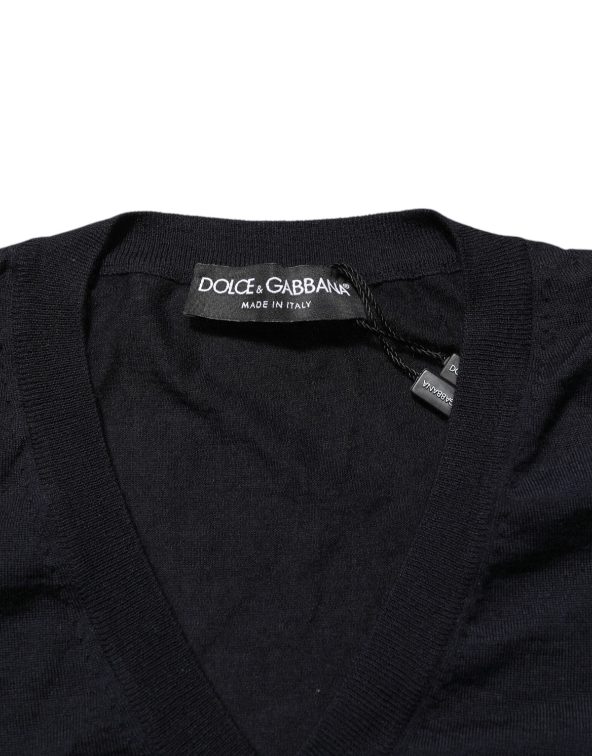 Pull Dolce &amp; Gabbana en cachemire noir à col en V
