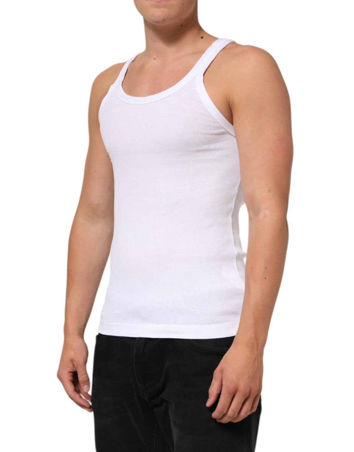 Débardeur blanc sans manches à col rond Dolce &amp; Gabbana