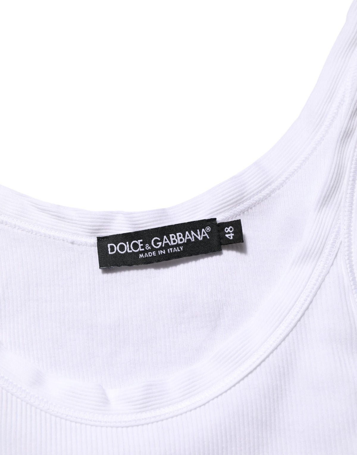 Débardeur blanc sans manches à col rond Dolce &amp; Gabbana