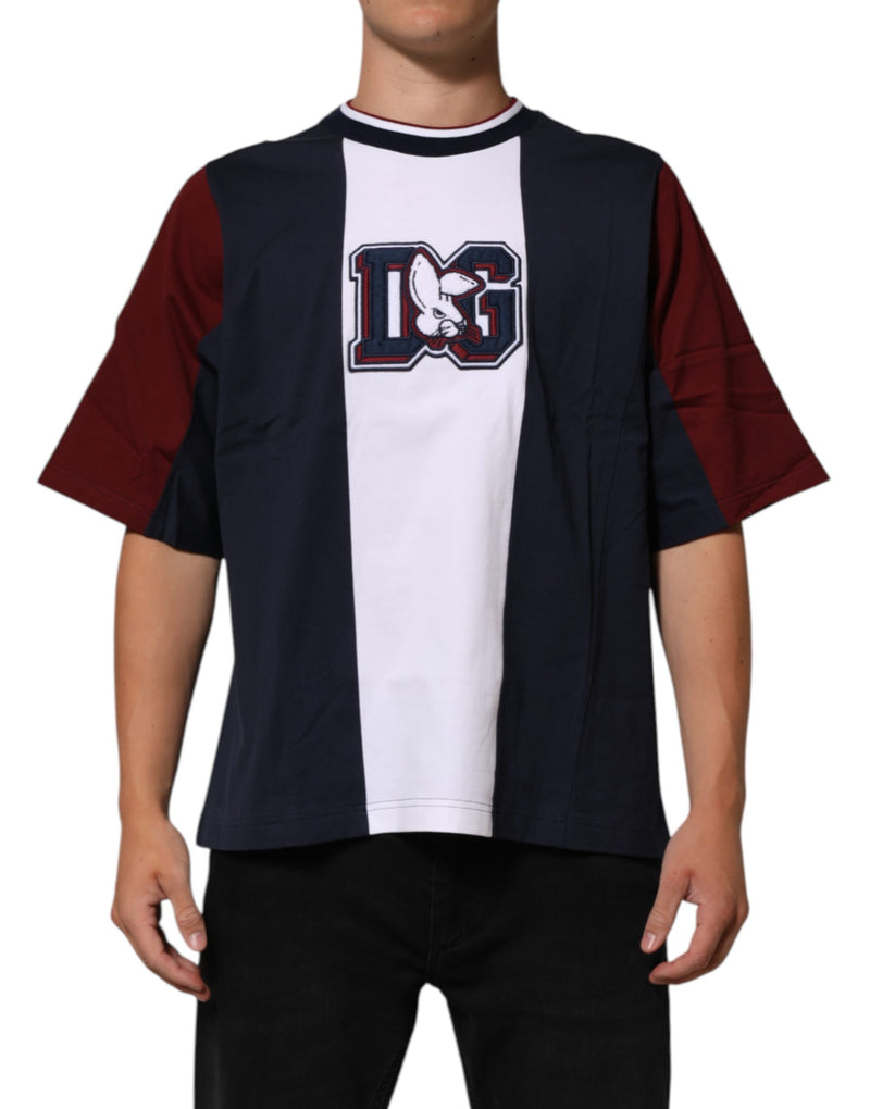 Dolce &amp; Gabbana Multicolor gestreept katoenen heren T-shirt met ronde hals