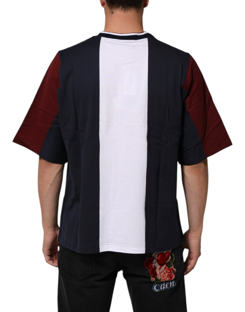 Dolce &amp; Gabbana Multicolor gestreept katoenen heren T-shirt met ronde hals