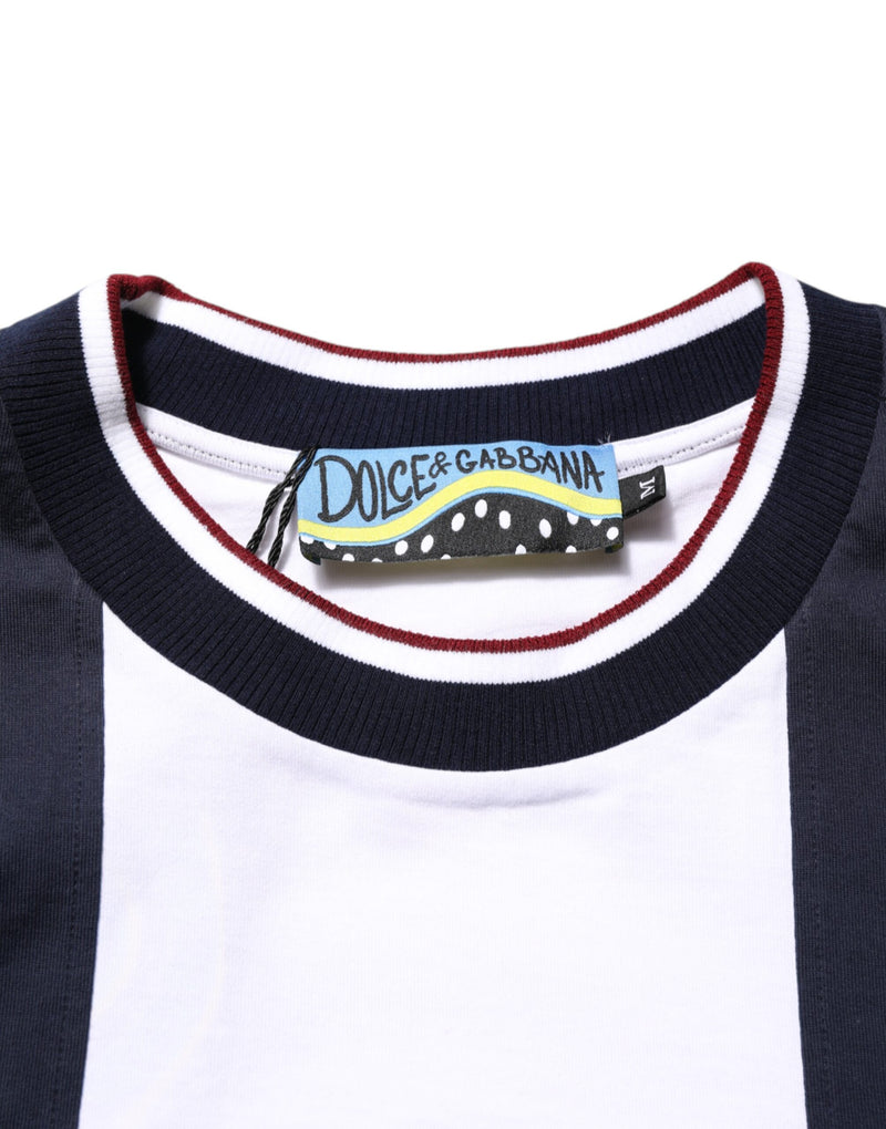 Dolce &amp; Gabbana Multicolor gestreept katoenen heren T-shirt met ronde hals