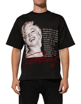 T-shirt en coton à col rond noir Marilyn Monroe de Dolce &amp; Gabbana