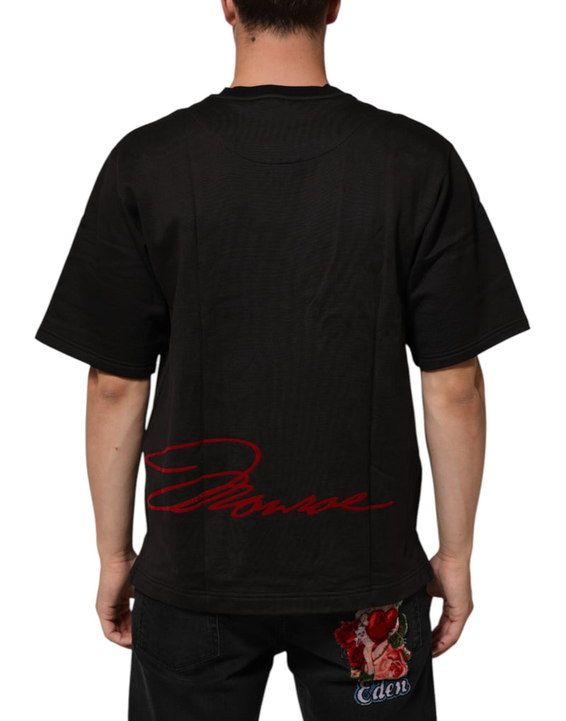 Dolce & Gabbana Black Marilyn Monroe Cotton Crew Neck T-shirt