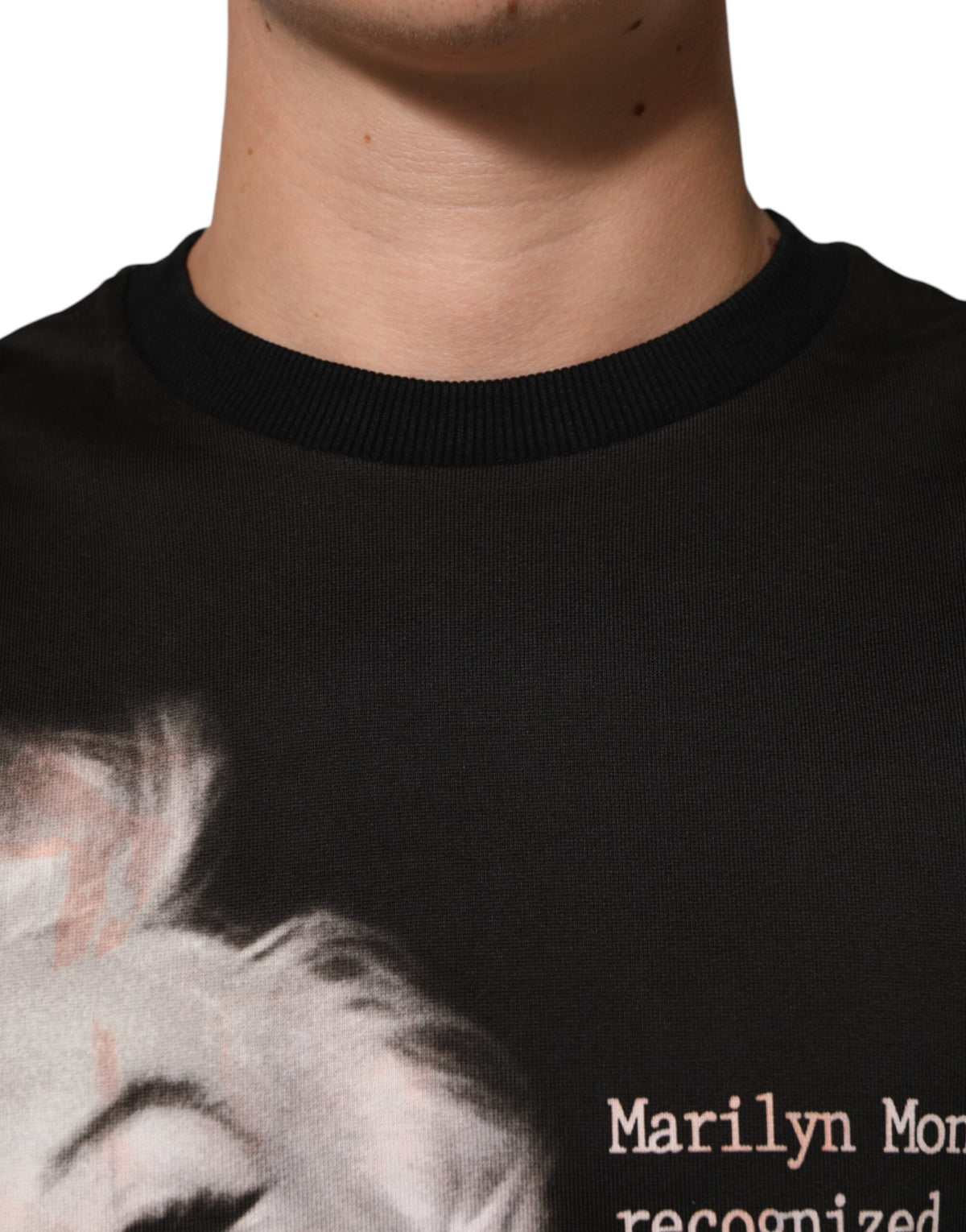 T-shirt en coton à col rond noir Marilyn Monroe de Dolce &amp; Gabbana