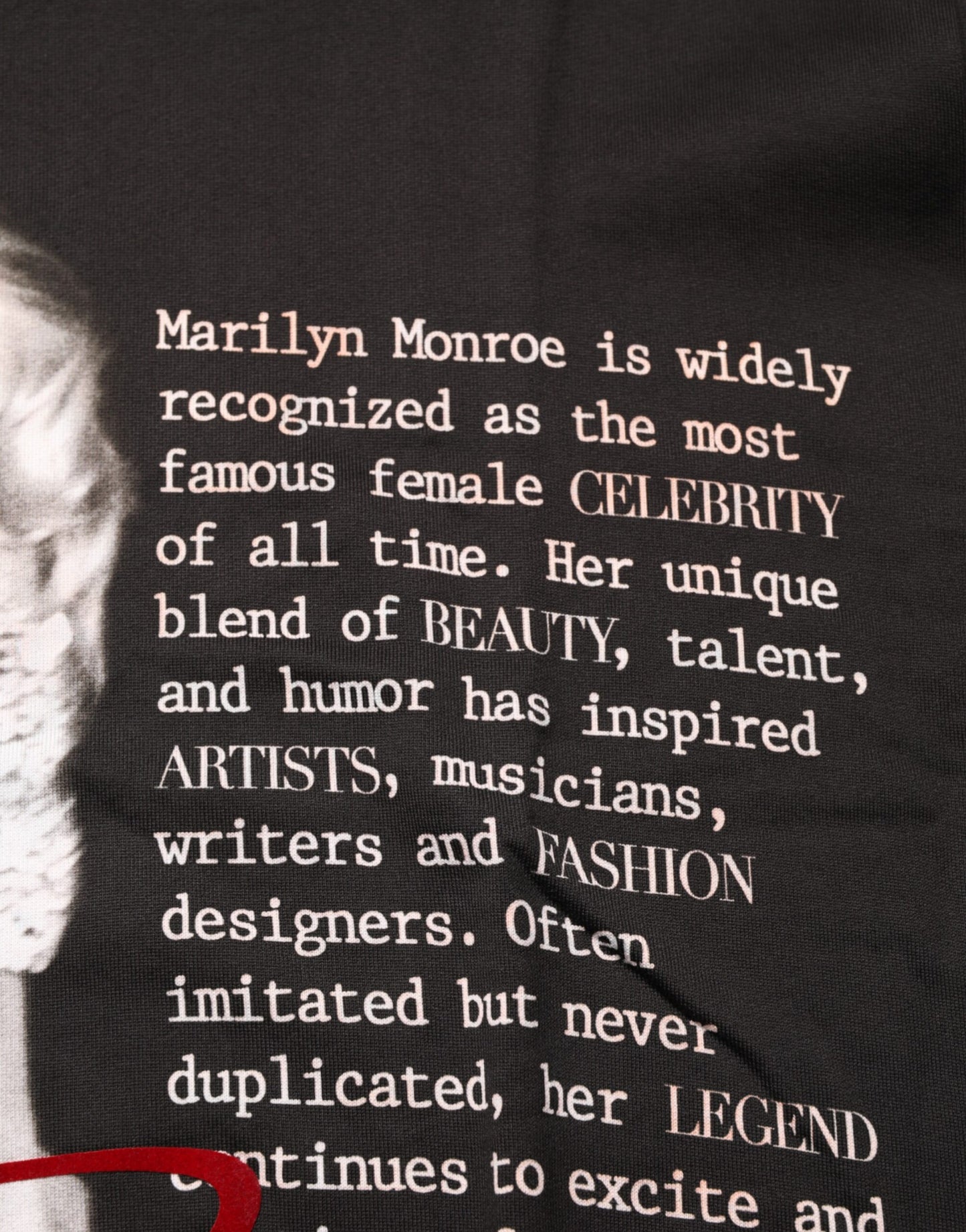 Dolce & Gabbana Black Marilyn Monroe Cotton Crew Neck T-shirt