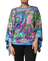 Dolce & Gabbana Multicolor Floral Print Silk Tunic Blouse