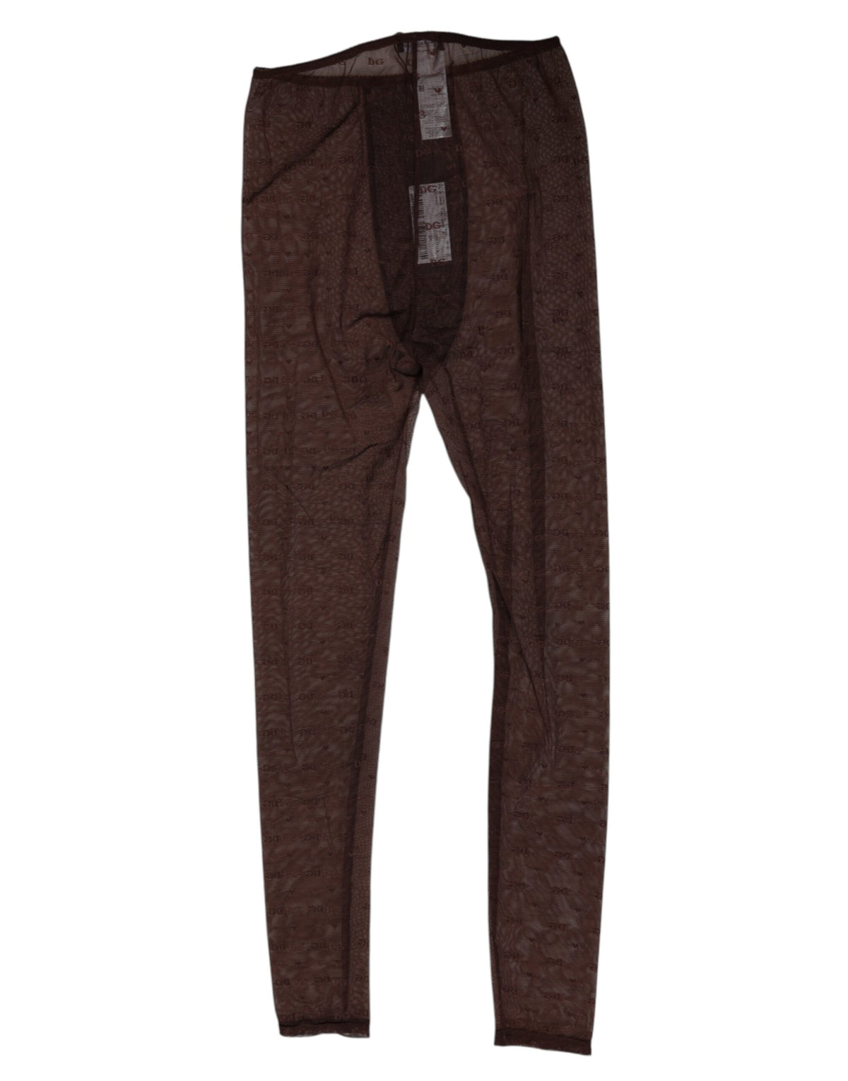 Dolce & Gabbana Brown Logo Lace Leggings Pants Underwear