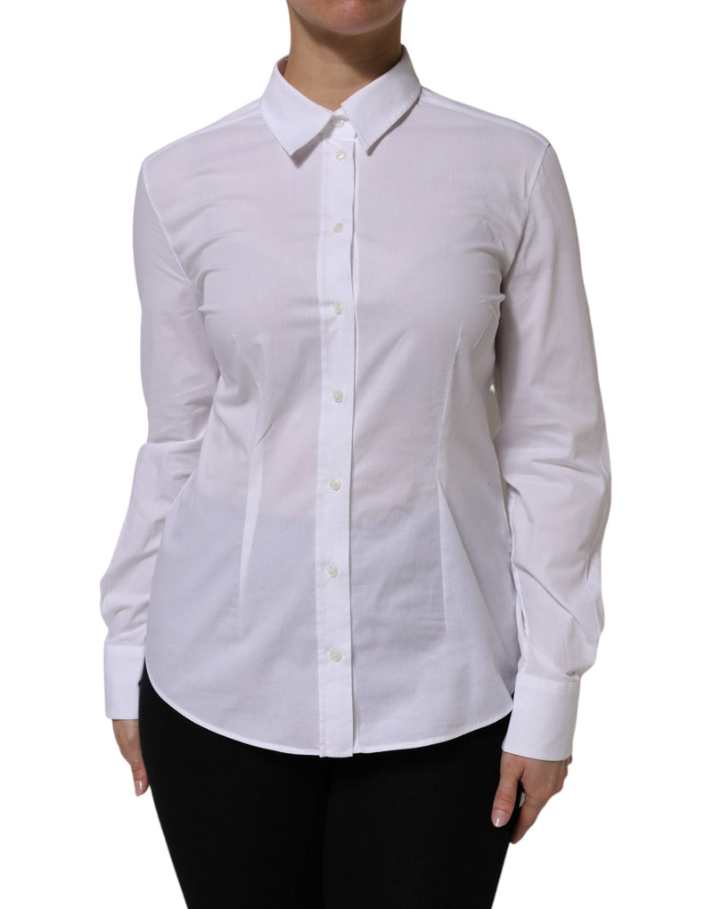 Dolce & Gabbana Chemise Blanche en Coton à Col Structuré