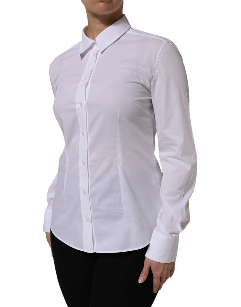 Dolce & Gabbana Chemise Blanche en Coton à Col Structuré