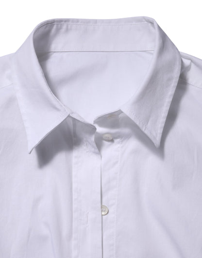 Dolce & Gabbana White Collared Long Sleeves Dress Shirt Top