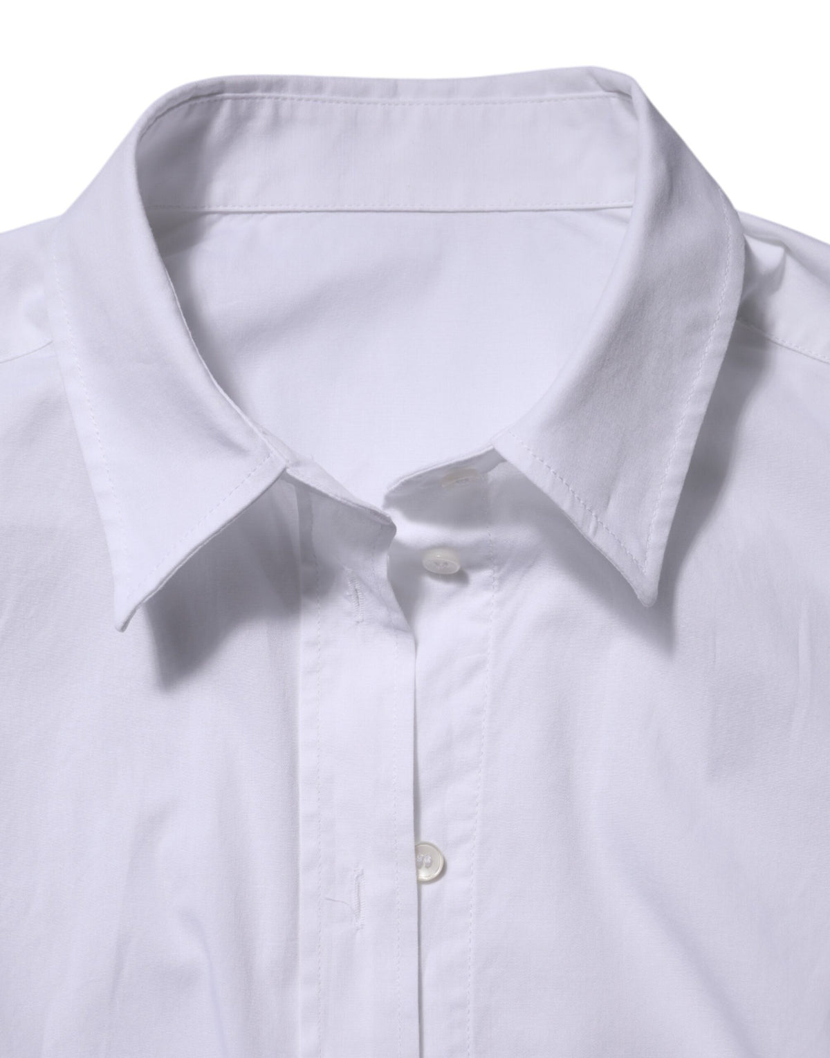 Dolce & Gabbana Chemise Blanche en Coton à Col Structuré