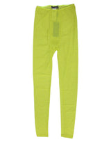 Dolce & Gabbana Neon Green Logo Lace Leggings Pants
