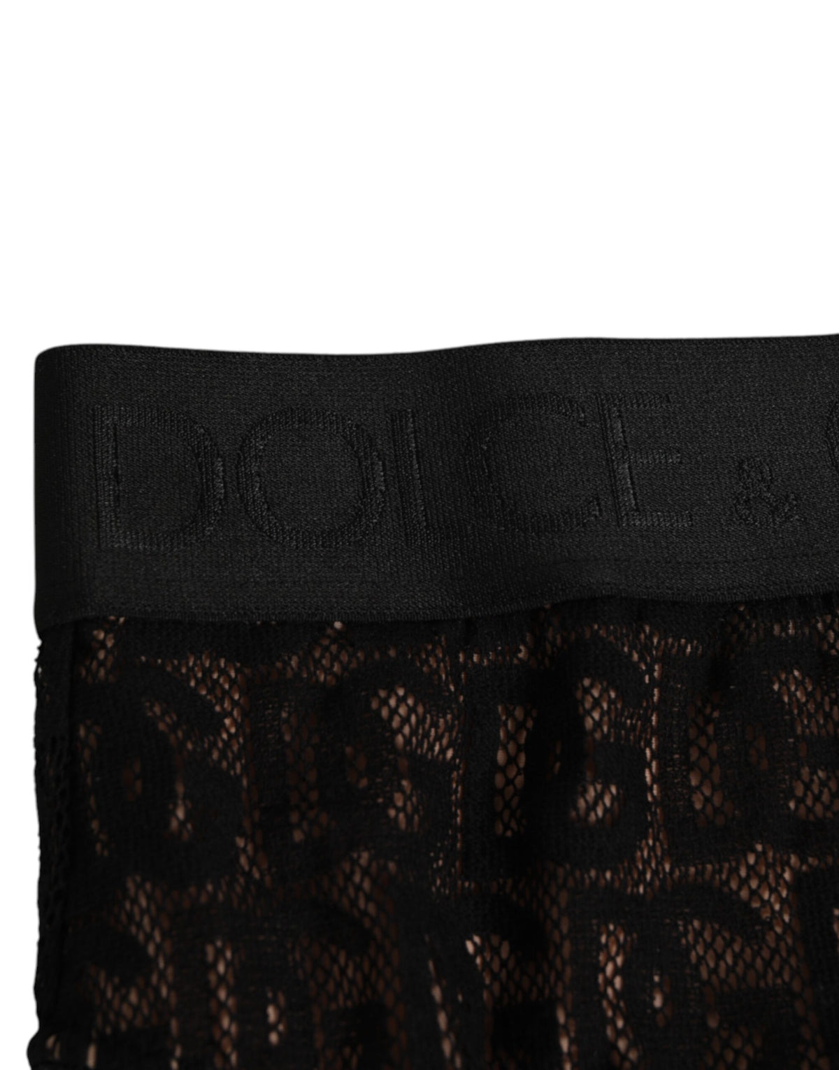 Dolce & Gabbana Black DG Logo Lace High Brief Panty