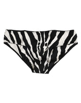 Dolce & Gabbana Slip Briefs avec Imprimé Zebra Noir et Blanc
