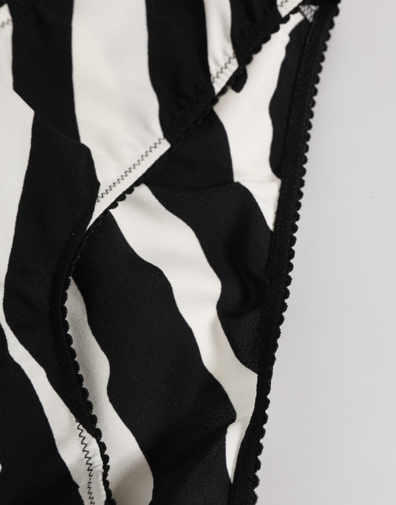 Dolce & Gabbana Black White Zebra Print Slip Briefs