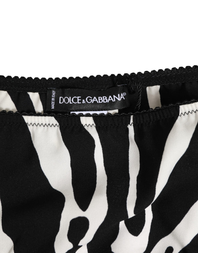 Dolce & Gabbana Black White Zebra Print Slip Briefs