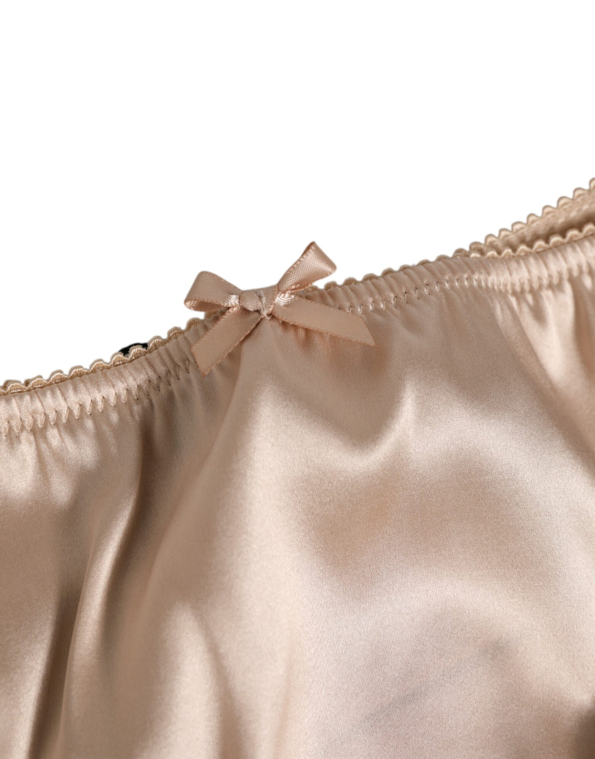 Dolce & Gabbana Beige Silk Satin Floral Lace Panty Briefs