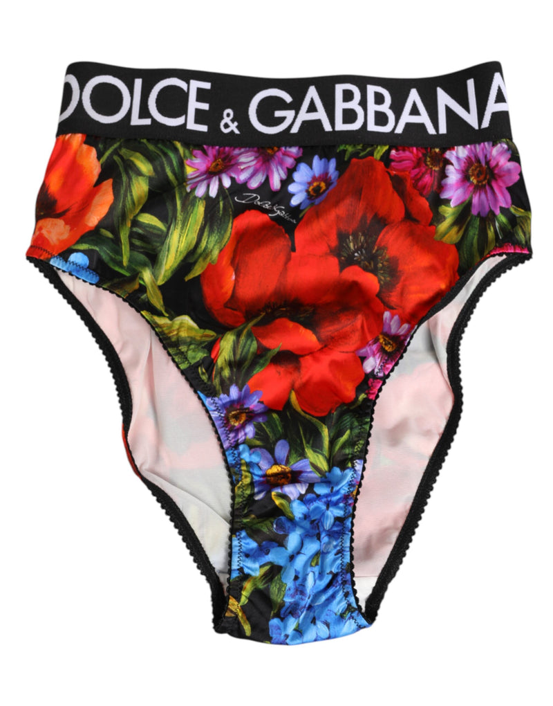 Dolce & Gabbana Multicolor Floral Print High Waist Panty