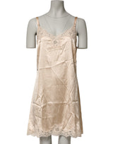 Dolce & Gabbana Chemise Lingerie en Soie Nude avec Dentelle