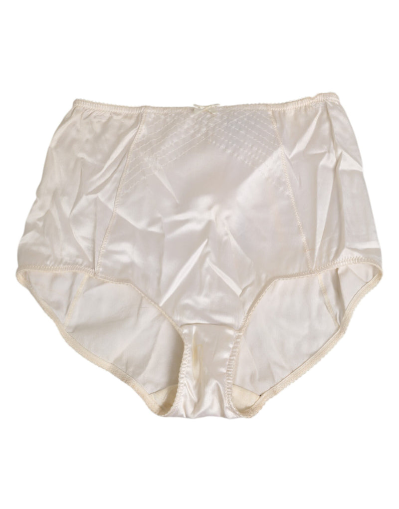 Dolce & Gabbana Off White Silk High Waist Girdle Panty