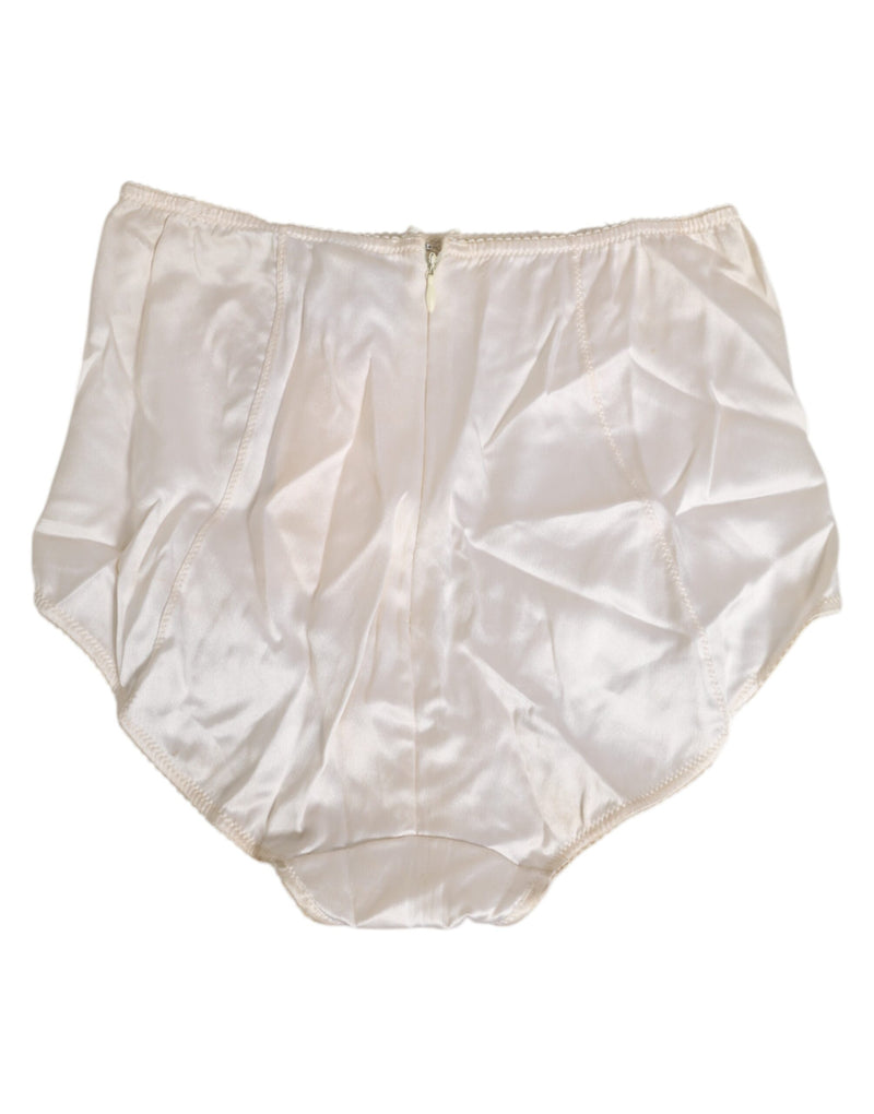 Dolce & Gabbana Off White Silk High Waist Girdle Panty