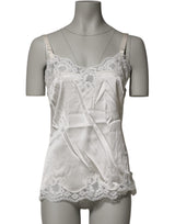 Dolce & Gabbana Off White Floral Lace Tank Lingerie Top