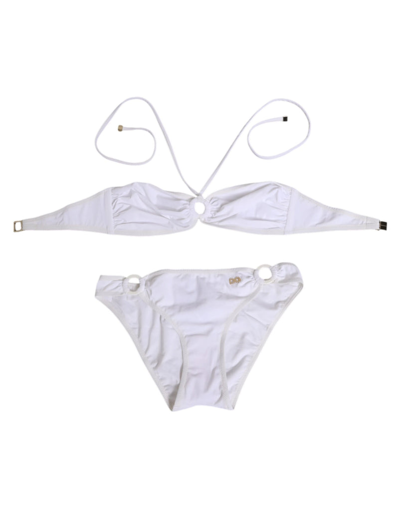 Dolce & Gabbana White Logo Swimsuit 2 Piece Set for Women