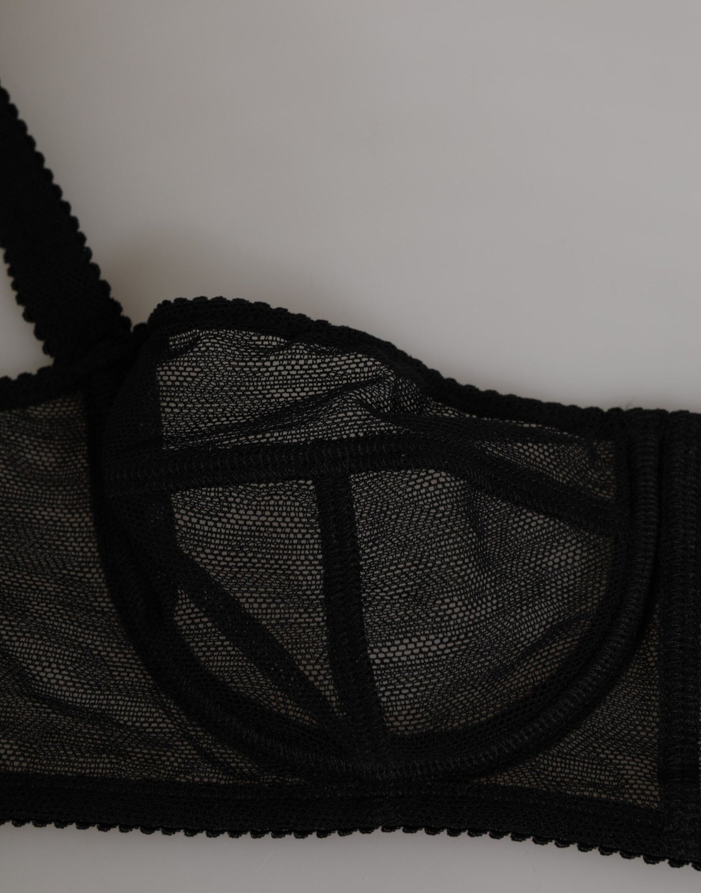 Dolce & Gabbana Black Floral Underwired Balconette Bra Underwear