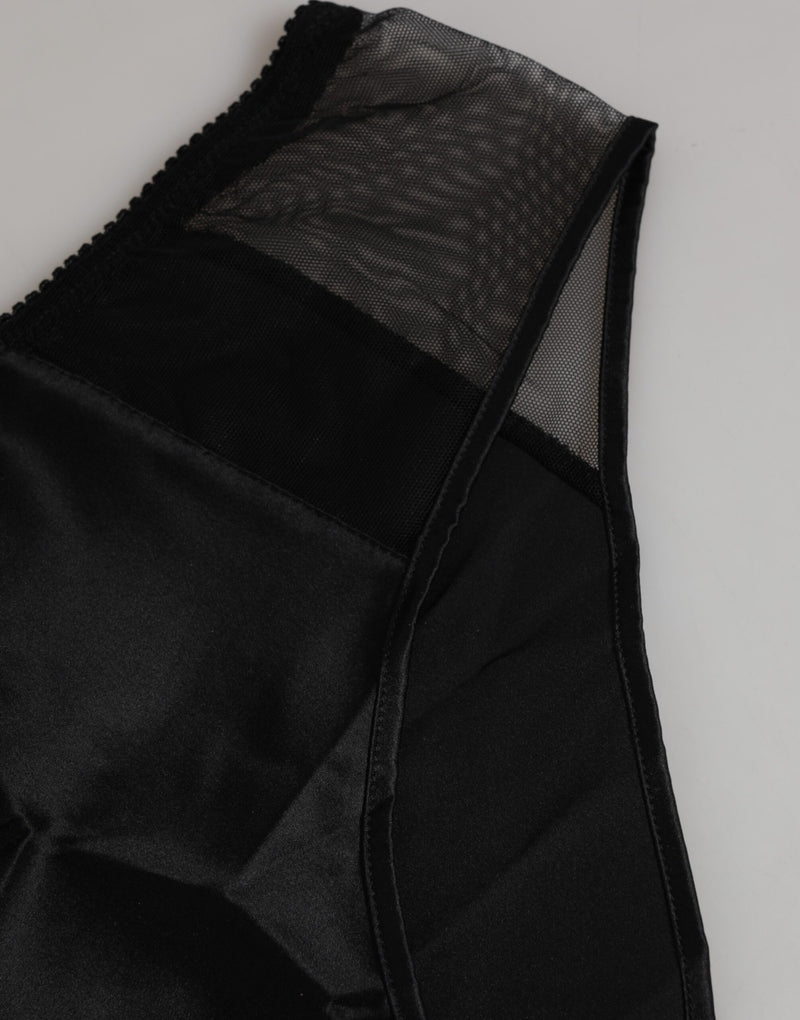 Dolce & Gabbana Black Silk Stretch High Waist Panty