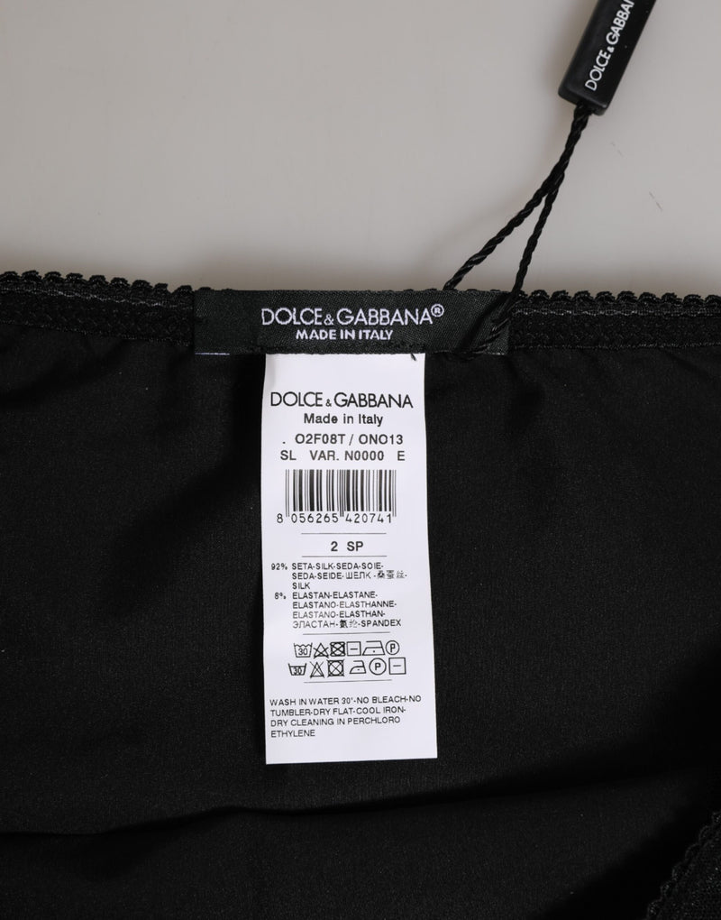 Dolce & Gabbana Black Silk Stretch High Waist Panty