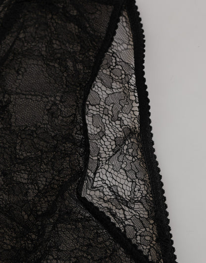 Dolce & Gabbana Black Nylon Stretch High Waist Panty Underwear