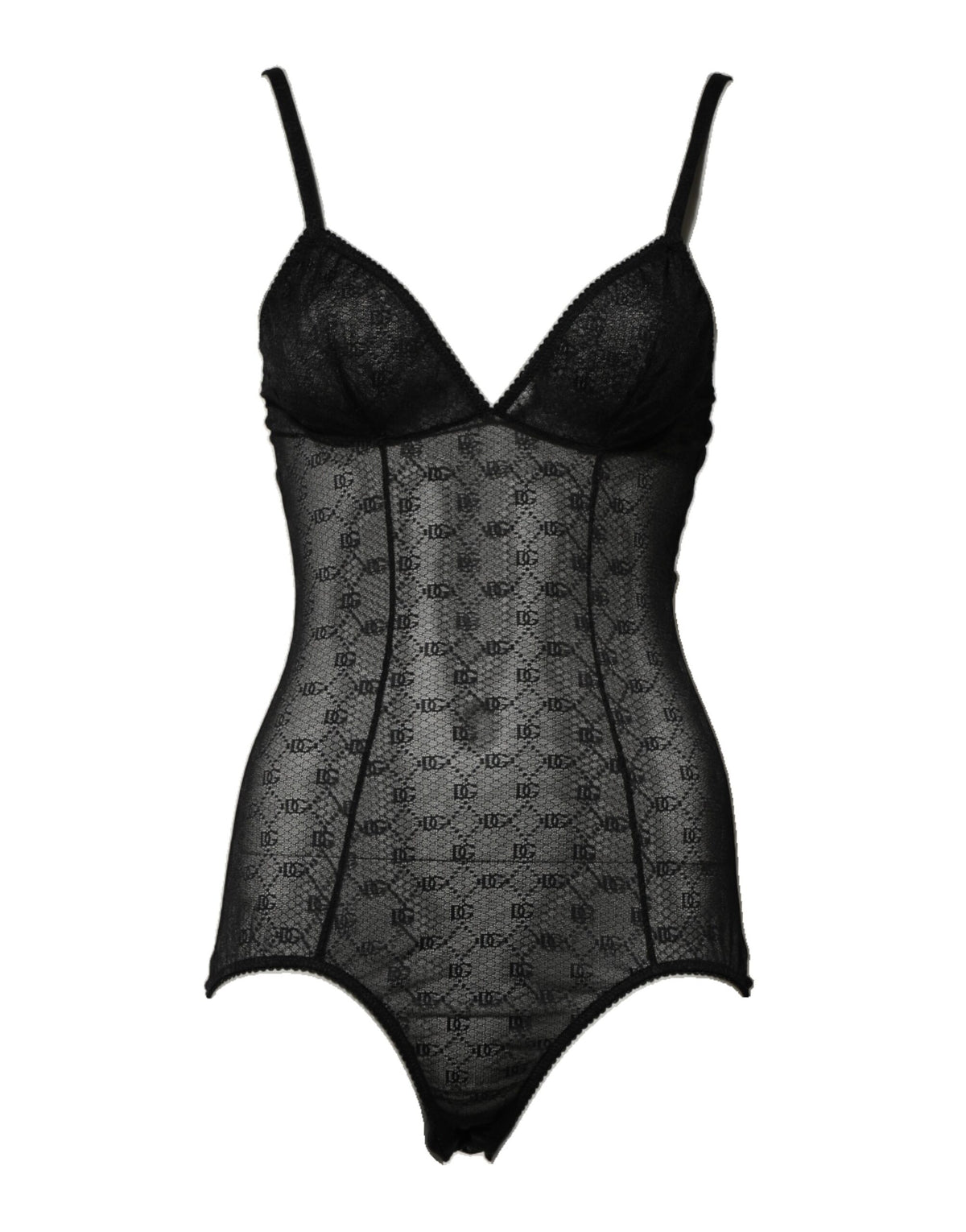 Dolce & Gabbana Black Nylon Stretch Bodysuit Lingerie