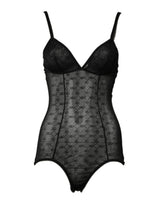 Dolce & Gabbana Black Nylon Stretch Bodysuit Lingerie