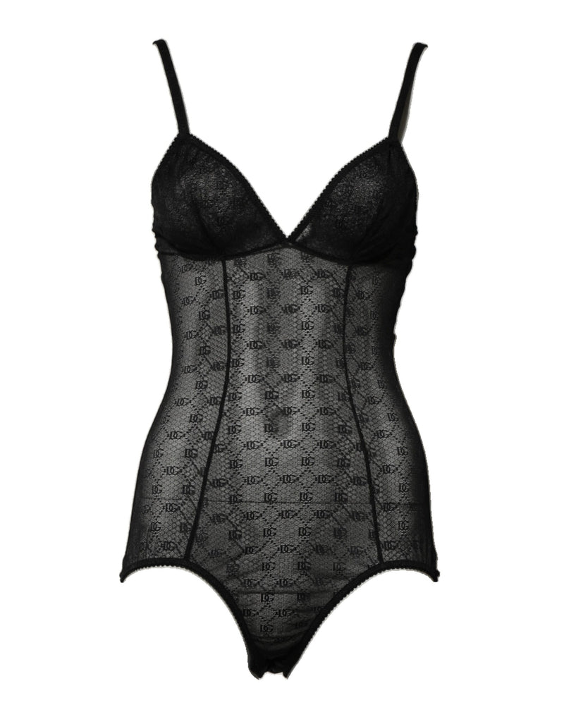 Dolce & Gabbana Black Nylon Stretch Bodysuit Lingerie