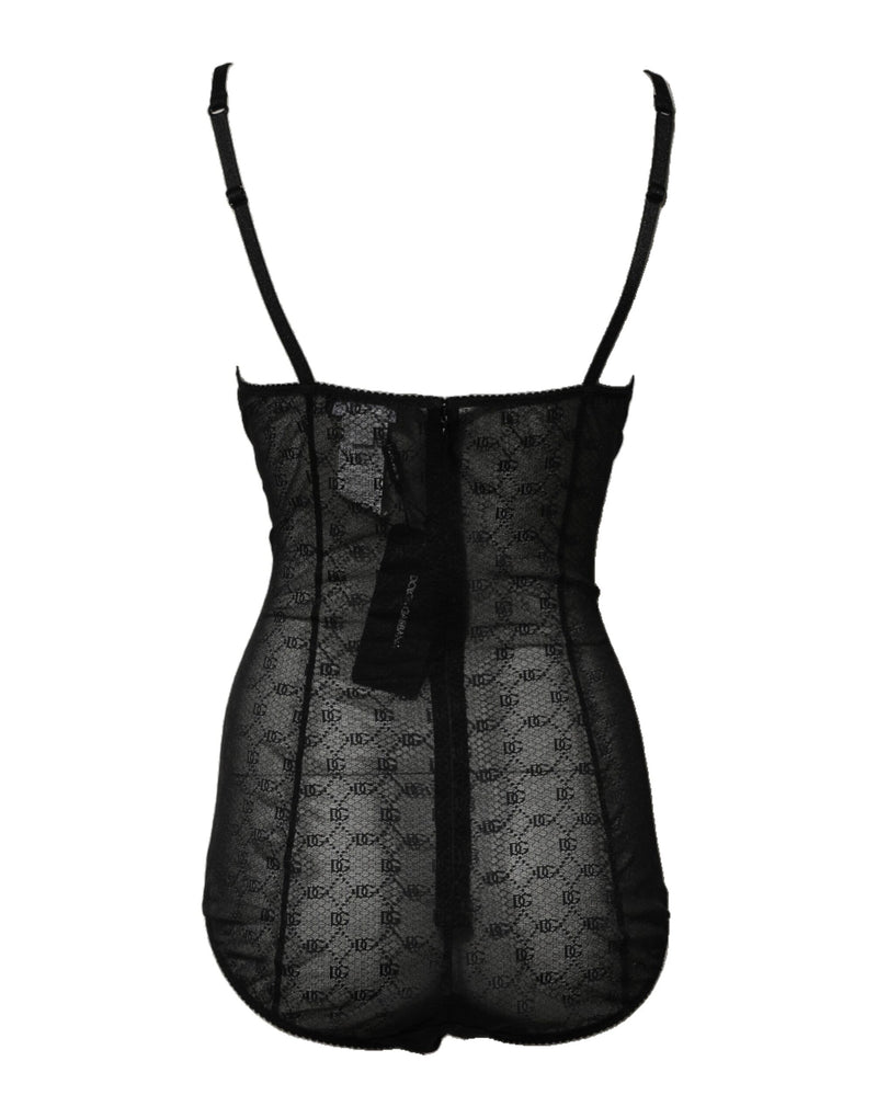 Dolce & Gabbana Black Nylon Stretch Bodysuit Lingerie