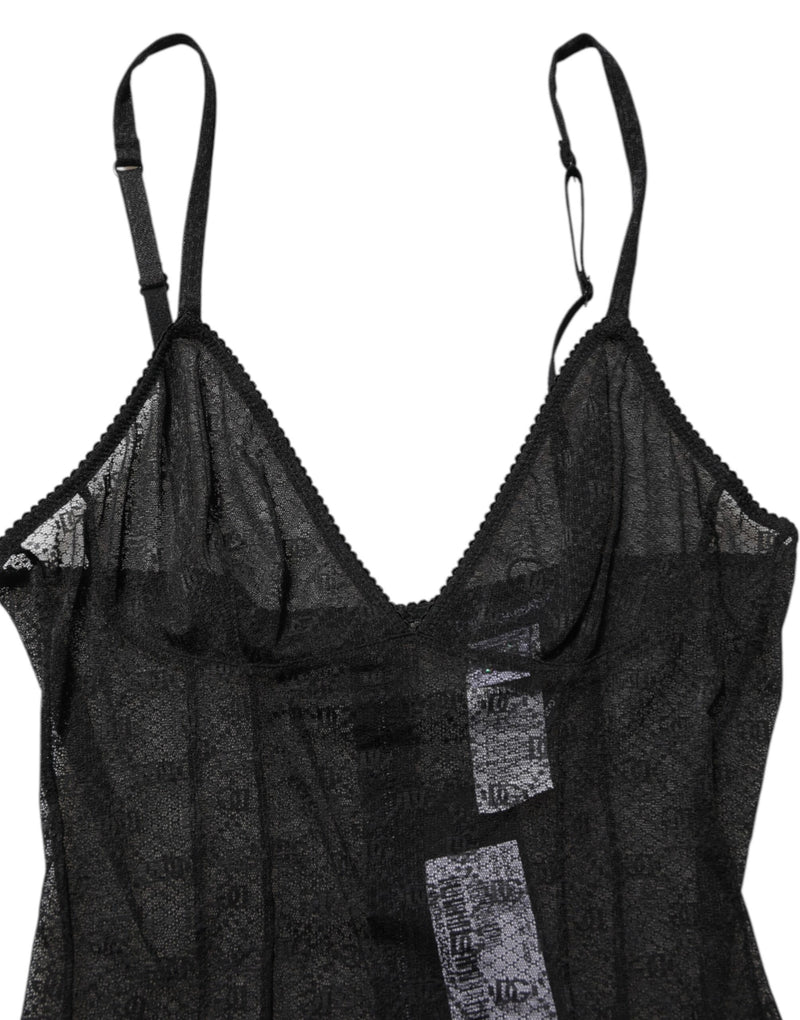 Dolce & Gabbana Black Nylon Stretch Bodysuit Lingerie