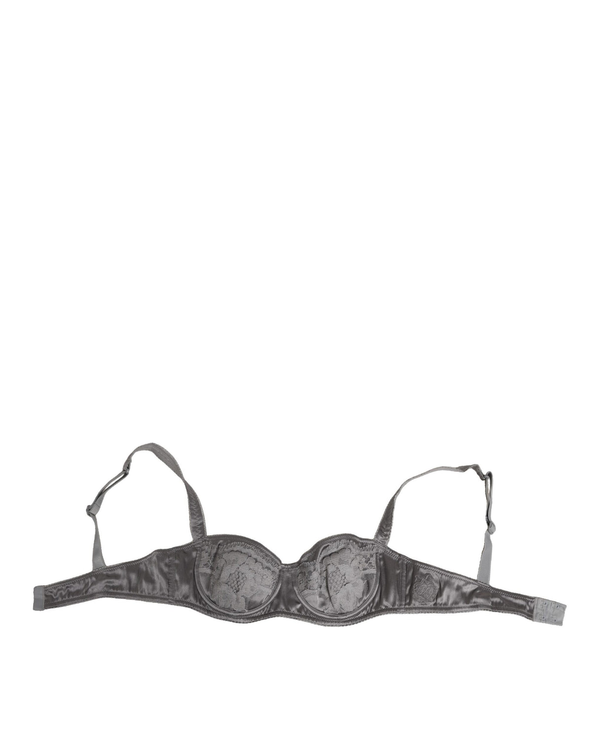 Dolce & Gabbana Gray Silk Underwired Balconette Bra