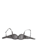 Dolce & Gabbana Gray Silk Underwired Balconette Bra