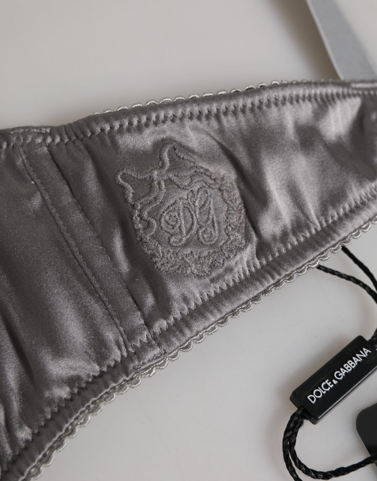 Dolce & Gabbana Gray Silk Underwired Balconette Bra
