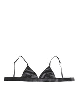 Dolce & Gabbana Black Silk Satin Triangle Bikini Bra