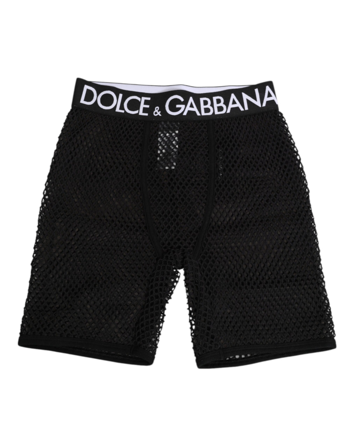 Dolce & Gabbana Black Cotton Logo Midi Trouser Shorts