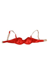 Dolce & Gabbana Red Silk Satin Underwire Bra - Balconette Style