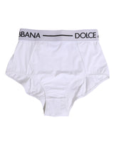 Dolce & Gabbana Coulotte Underwear avec Ceinture Logo en Nylon Blanc