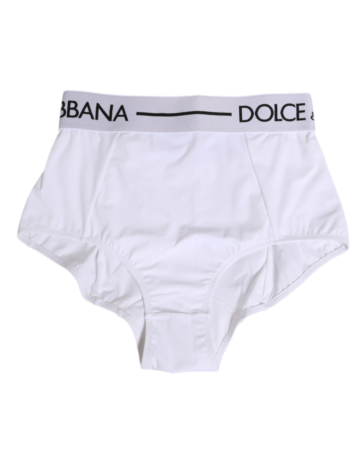 Dolce & Gabbana Coulotte Underwear avec Ceinture Logo en Nylon Blanc