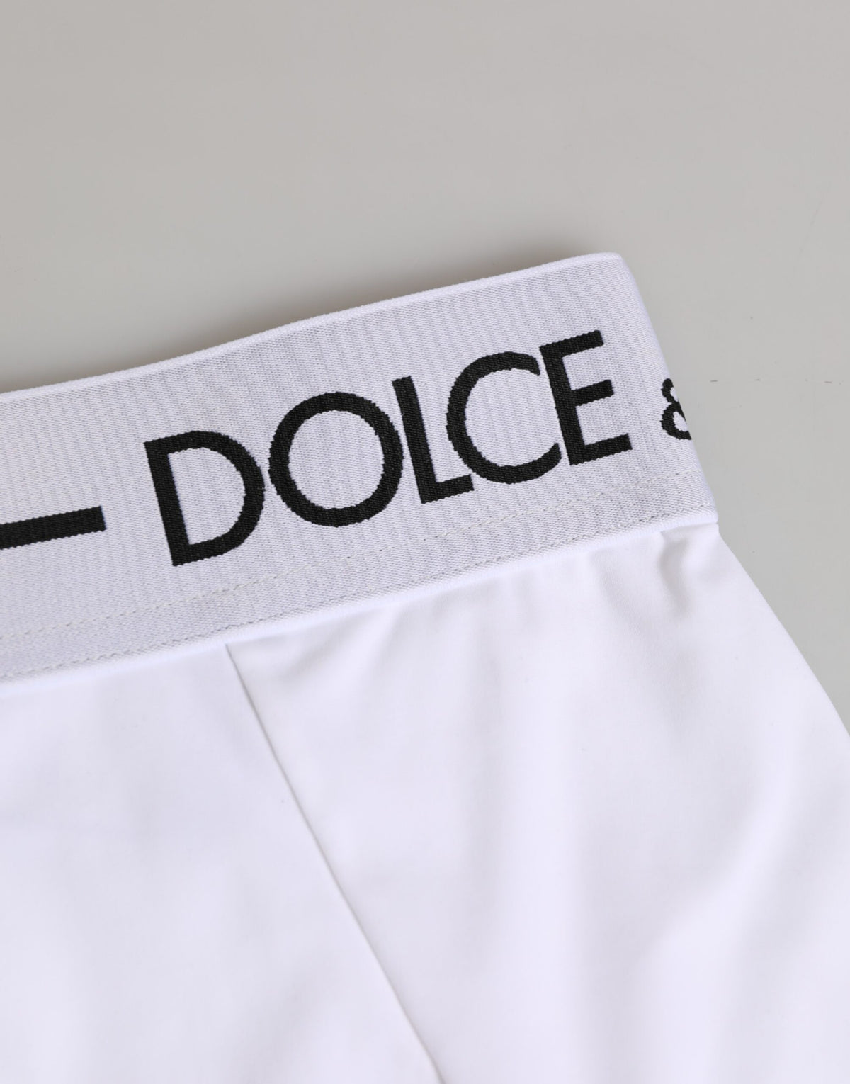Dolce & Gabbana Coulotte Underwear avec Ceinture Logo en Nylon Blanc