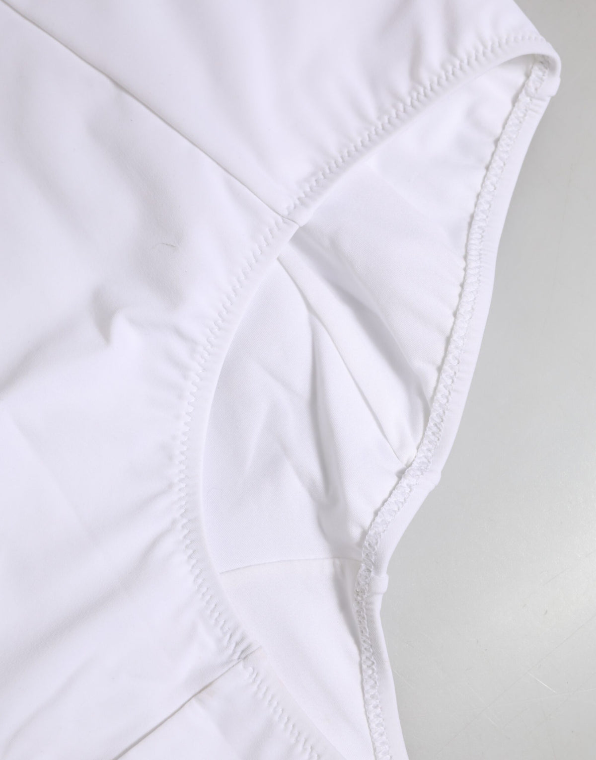 Dolce & Gabbana Coulotte Underwear avec Ceinture Logo en Nylon Blanc